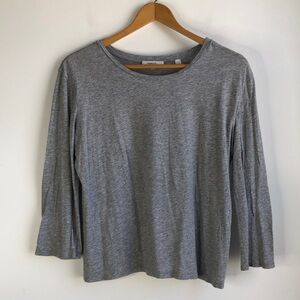Vince Heather Gray Long Sleeve Crewneck Top